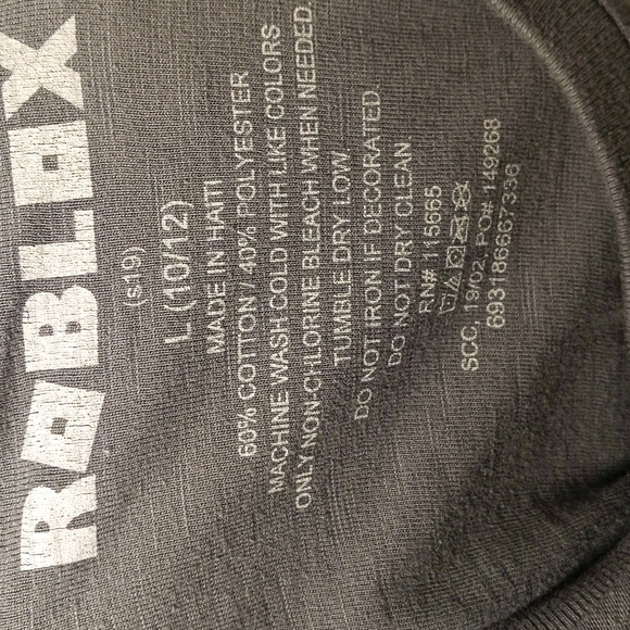 ✔️Robloxian T-shirt Gray Large Size 10/12 Roblox - Picture 5 of 6